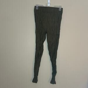 Zara Textured Leggings Green XS
